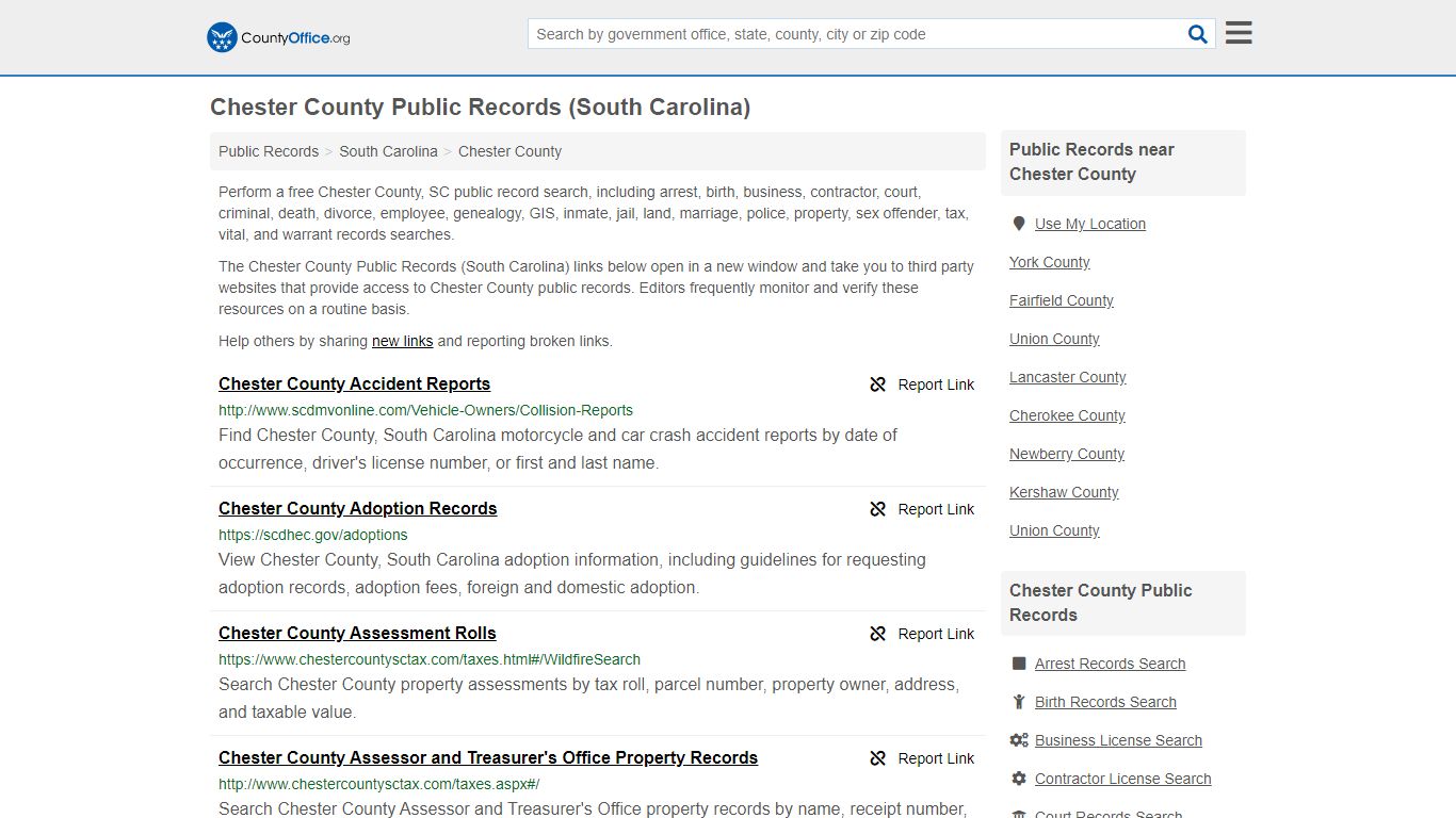 Public Records - Chester County, SC (Business, Criminal ...