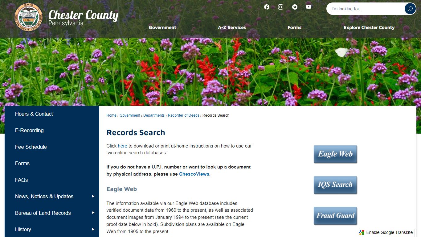 Records Search | Chester County, PA - Official Website